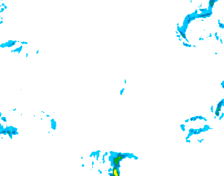 GDPS precipitation 138 hour forecast chart for Canada based on 2026/02/09 0000Z data