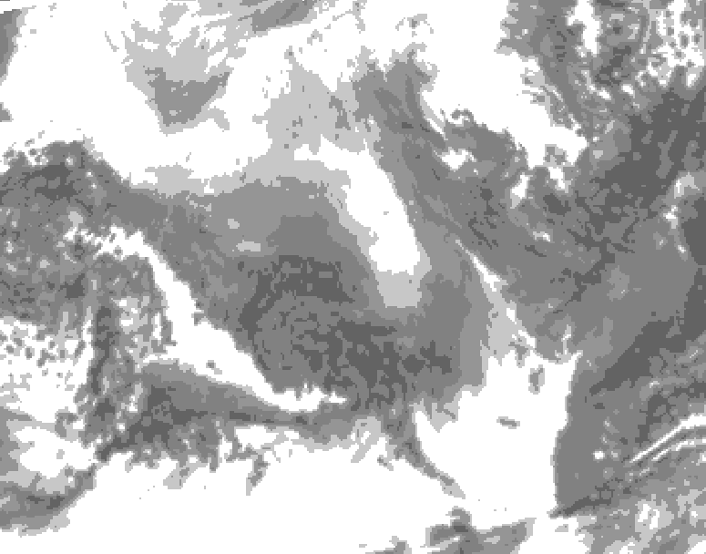 GDPS total cloud 006 hour forecast chart for Canada based on 2026/02/09 0000Z data