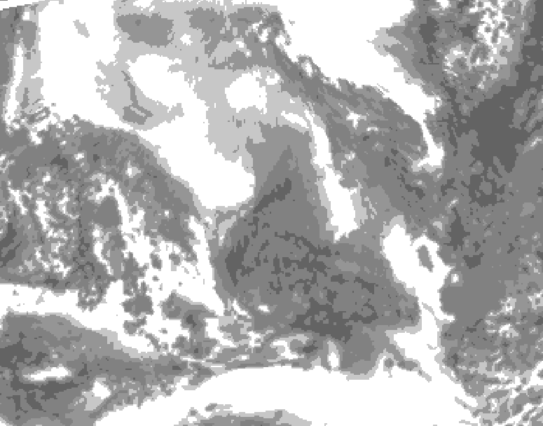 GDPS total cloud 030 hour forecast chart for Canada based on 2026/02/09 0000Z data