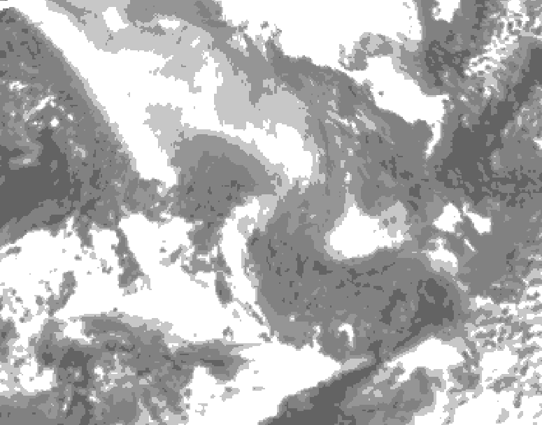 GDPS total cloud 054 hour forecast chart for Canada based on 2026/02/09 0000Z data