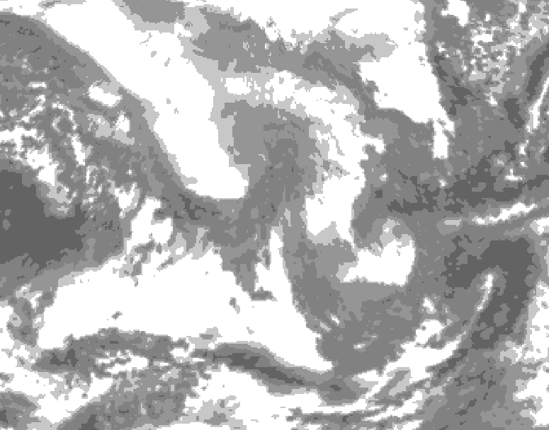 GDPS total cloud 072 hour forecast chart for Canada based on 2026/02/09 0000Z data