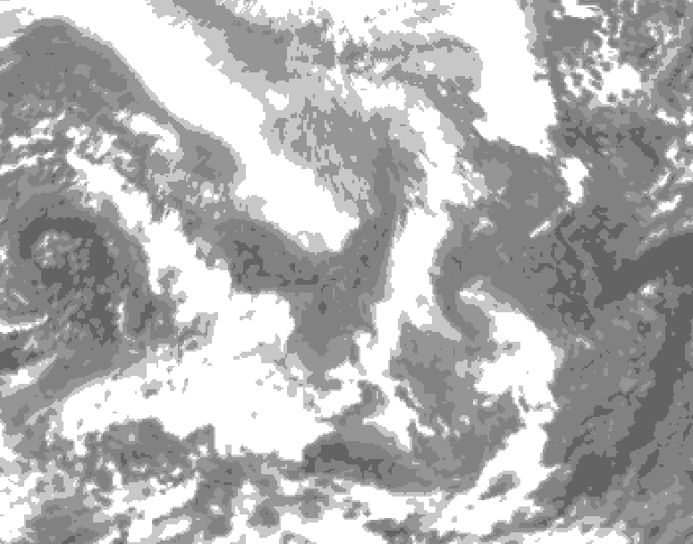 GDPS total cloud 084 hour forecast chart for Canada based on 2026/02/09 0000Z data