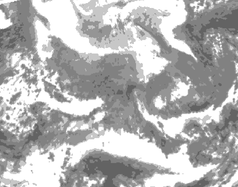 GDPS total cloud 126 hour forecast chart for Canada based on 2026/02/09 0000Z data