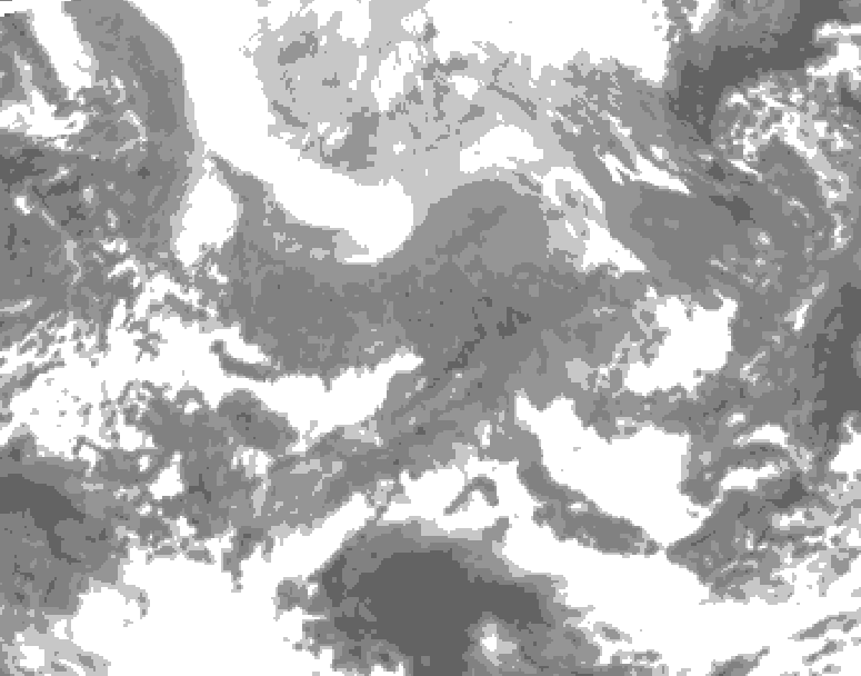 GDPS total cloud 138 hour forecast chart for Canada based on 2026/02/09 0000Z data