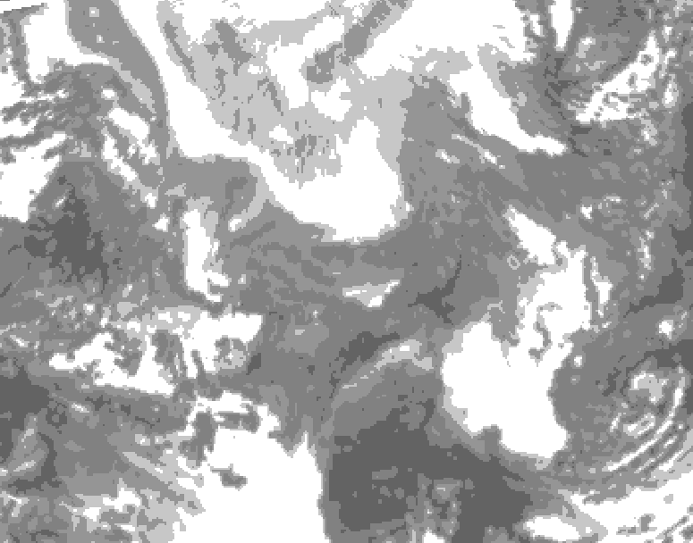 GDPS total cloud 156 hour forecast chart for Canada based on 2026/02/09 0000Z data