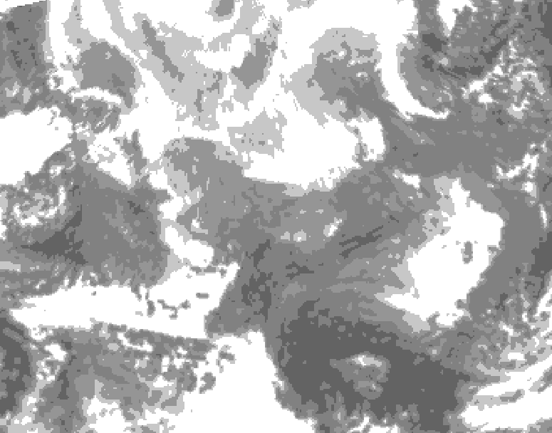 GDPS total cloud 168 hour forecast chart for Canada based on 2026/02/09 0000Z data