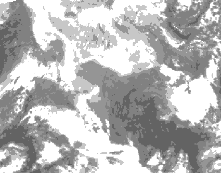 GDPS total cloud 186 hour forecast chart for Canada based on 2026/02/09 0000Z data