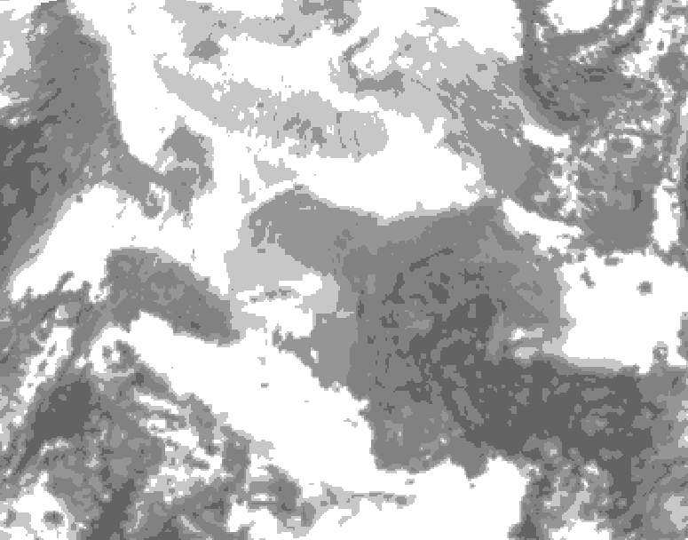 GDPS total cloud 192 hour forecast chart for Canada based on 2026/02/09 0000Z data