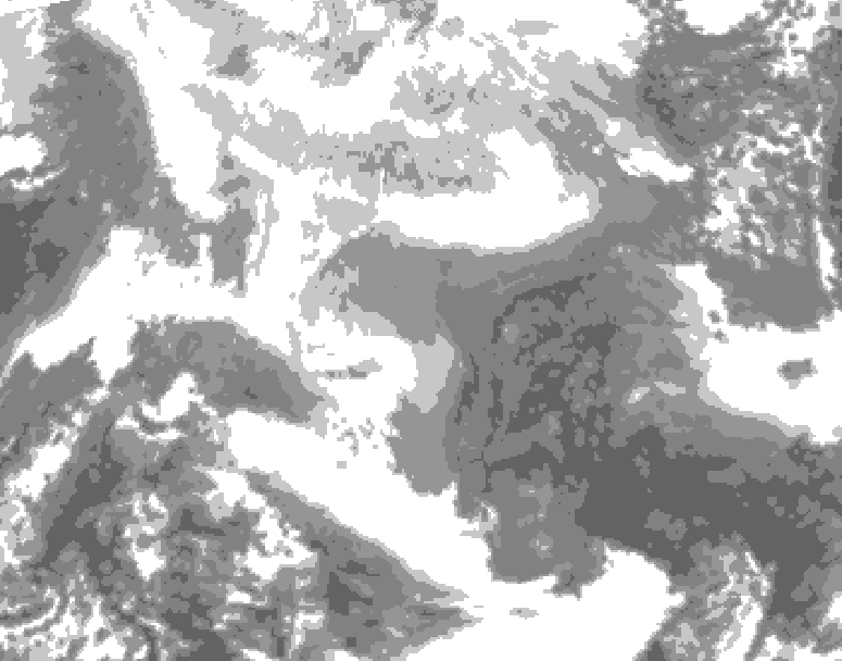 GDPS total cloud 198 hour forecast chart for Canada based on 2026/02/09 0000Z data