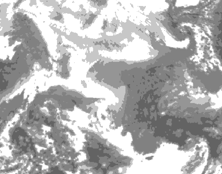 GDPS total cloud 204 hour forecast chart for Canada based on 2026/02/09 0000Z data