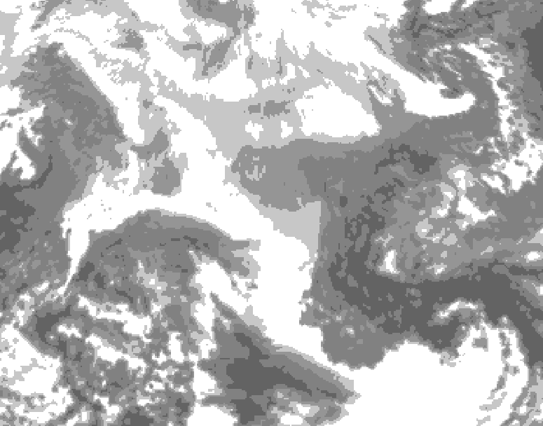 GDPS total cloud 210 hour forecast chart for Canada based on 2026/02/09 0000Z data