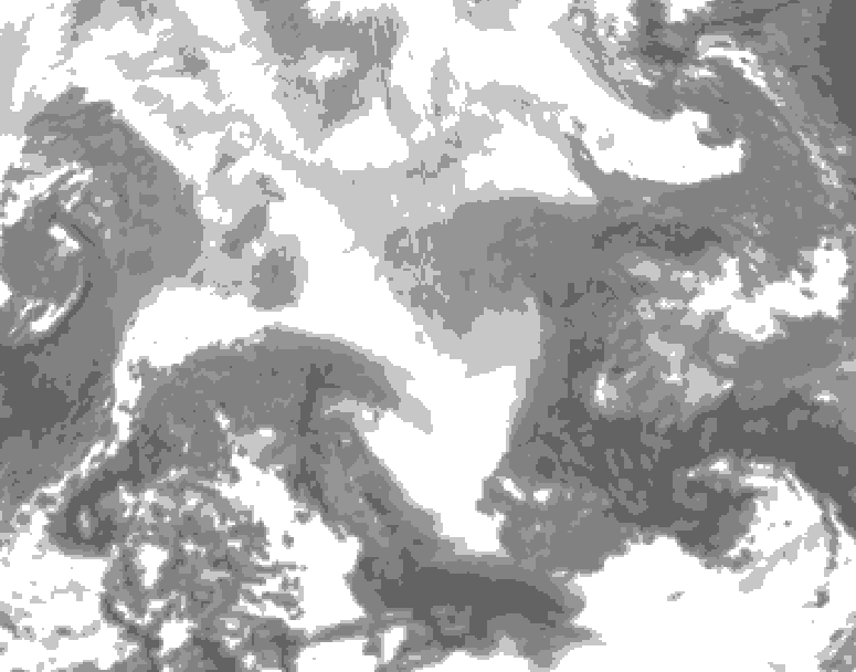 GDPS total cloud 216 hour forecast chart for Canada based on 2026/02/09 0000Z data