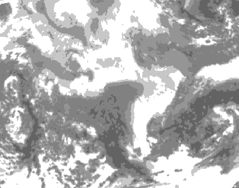 GDPS total cloud 240 hour forecast chart for Canada based on 2026/02/09 0000Z data