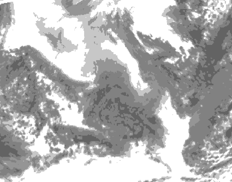 GDPS total cloud 006 hour forecast chart for Canada based on 2026/02/09 1200Z data