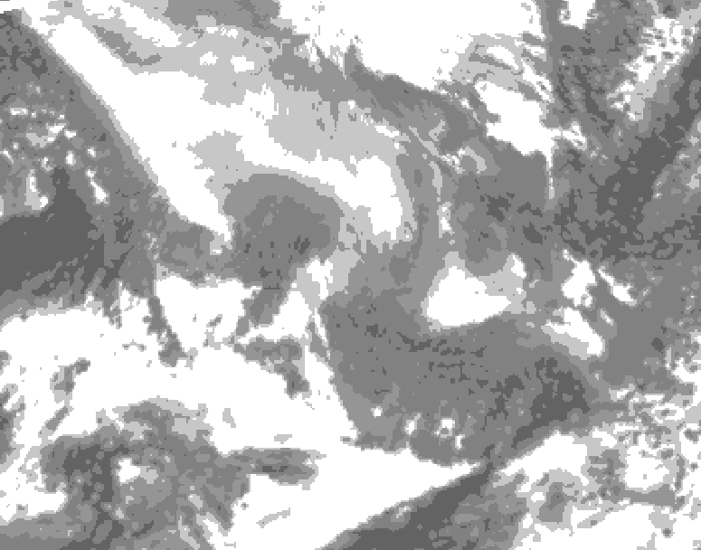 GDPS total cloud 042 hour forecast chart for Canada based on 2026/02/09 1200Z data
