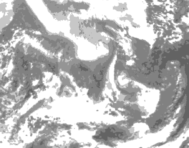 GDPS total cloud 084 hour forecast chart for Canada based on 2026/02/09 1200Z data