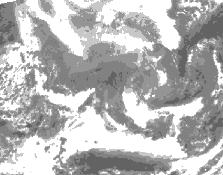 GDPS total cloud 108 hour forecast chart for Canada based on 2026/02/09 1200Z data