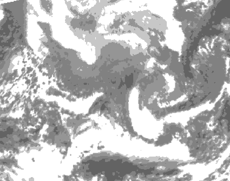 GDPS total cloud 114 hour forecast chart for Canada based on 2026/02/09 1200Z data