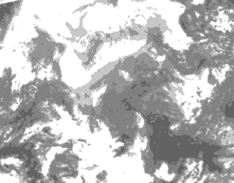 GDPS total cloud 168 hour forecast chart for Canada based on 2026/02/09 1200Z data