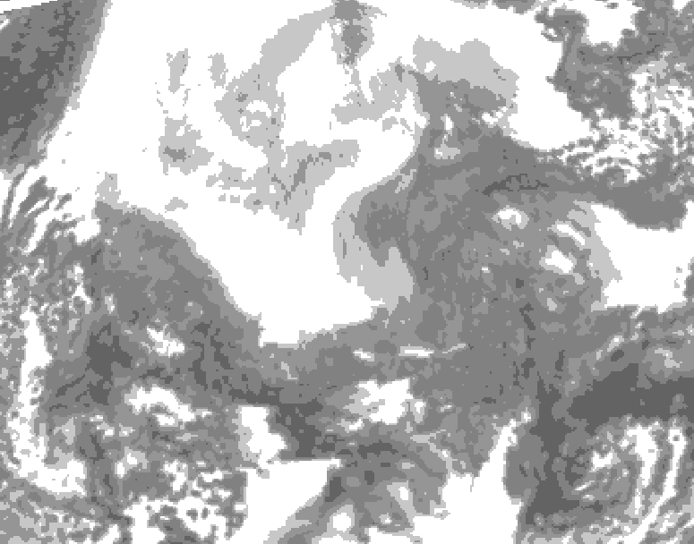 GDPS total cloud 192 hour forecast chart for Canada based on 2026/02/09 1200Z data