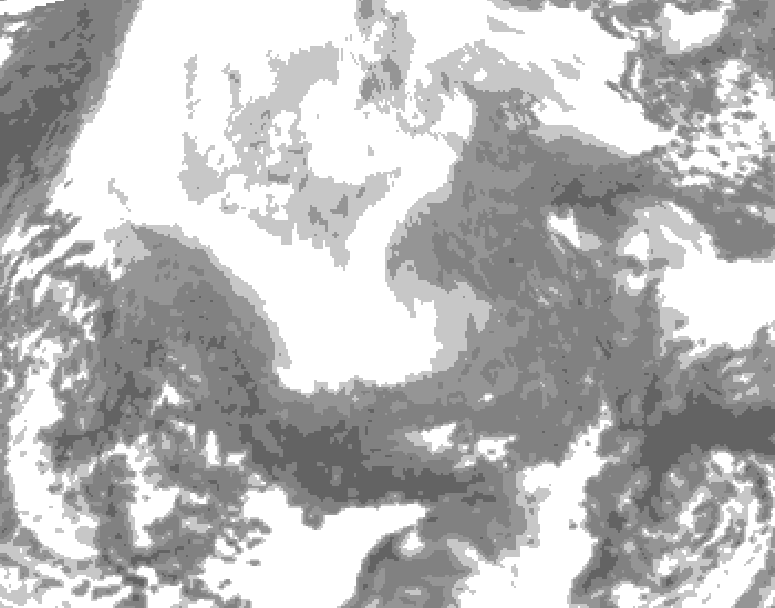 GDPS total cloud 198 hour forecast chart for Canada based on 2026/02/09 1200Z data