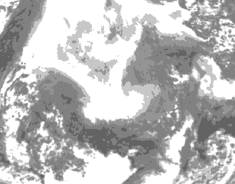 GDPS total cloud 204 hour forecast chart for Canada based on 2026/02/09 1200Z data