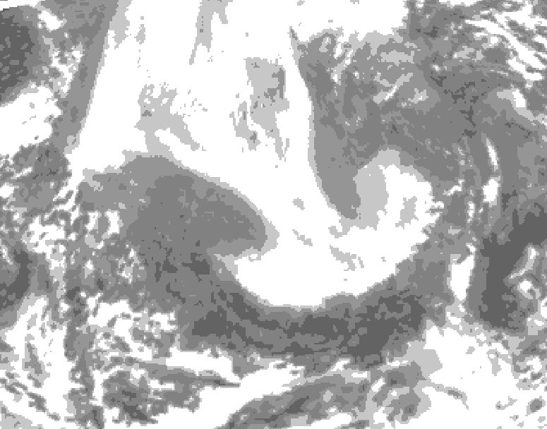 GDPS total cloud 228 hour forecast chart for Canada based on 2026/02/09 1200Z data