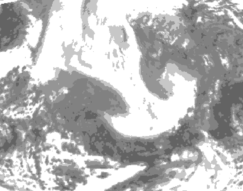 GDPS total cloud 234 hour forecast chart for Canada based on 2026/02/09 1200Z data
