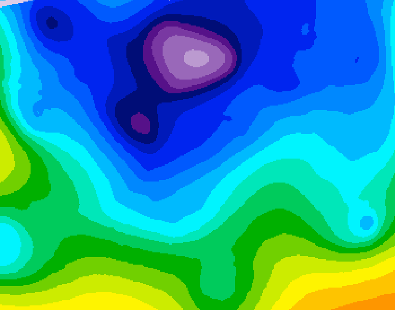 GDPS 500 millibar geopotential height 132 hour forecast chart for Canada based on 2026/02/10 0000Z data