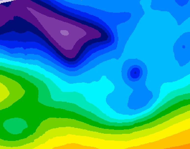 GDPS 500 millibar geopotential height 024 hour forecast chart for Canada based on 2026/02/10 1200Z data