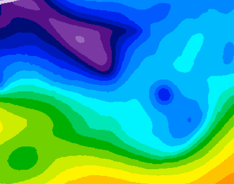 GDPS 500 millibar geopotential height 036 hour forecast chart for Canada based on 2026/02/10 1200Z data