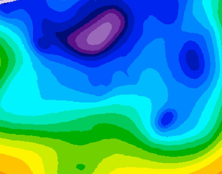 GDPS 500 millibar geopotential height 090 hour forecast chart for Canada based on 2026/02/10 1200Z data