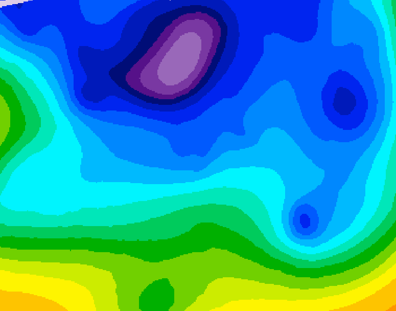 GDPS 500 millibar geopotential height 096 hour forecast chart for Canada based on 2026/02/10 1200Z data