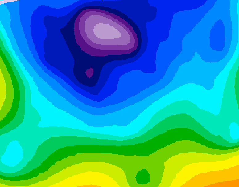 GDPS 500 millibar geopotential height 126 hour forecast chart for Canada based on 2026/02/10 1200Z data