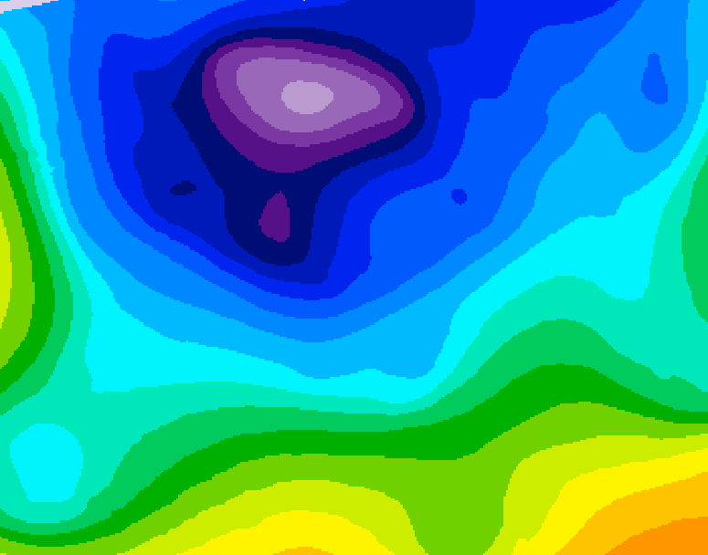 GDPS 500 millibar geopotential height 132 hour forecast chart for Canada based on 2026/02/10 1200Z data