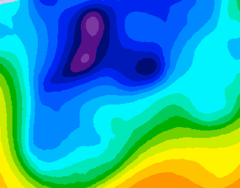 GDPS 500 millibar geopotential height 180 hour forecast chart for Canada based on 2026/02/10 1200Z data