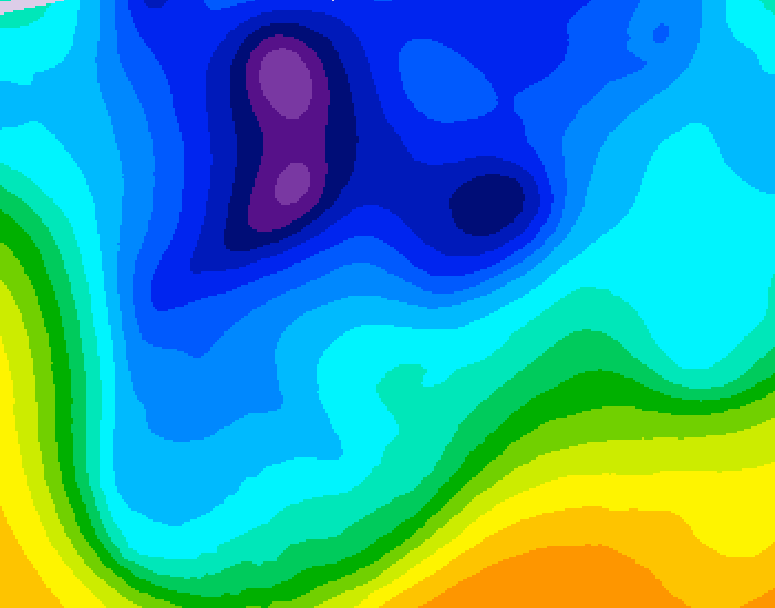 GDPS 500 millibar geopotential height 186 hour forecast chart for Canada based on 2026/02/10 1200Z data