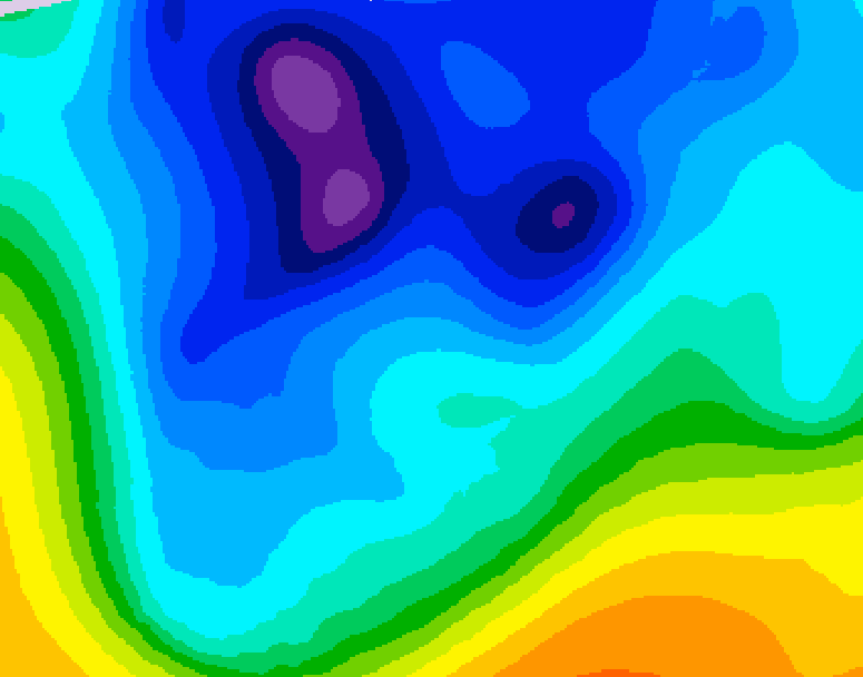 GDPS 500 millibar geopotential height 192 hour forecast chart for Canada based on 2026/02/10 1200Z data