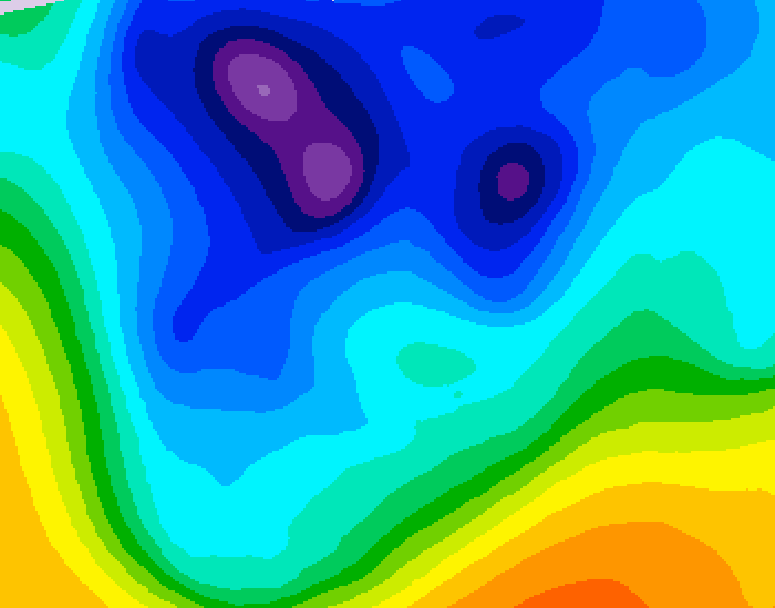 GDPS 500 millibar geopotential height 198 hour forecast chart for Canada based on 2026/02/10 1200Z data