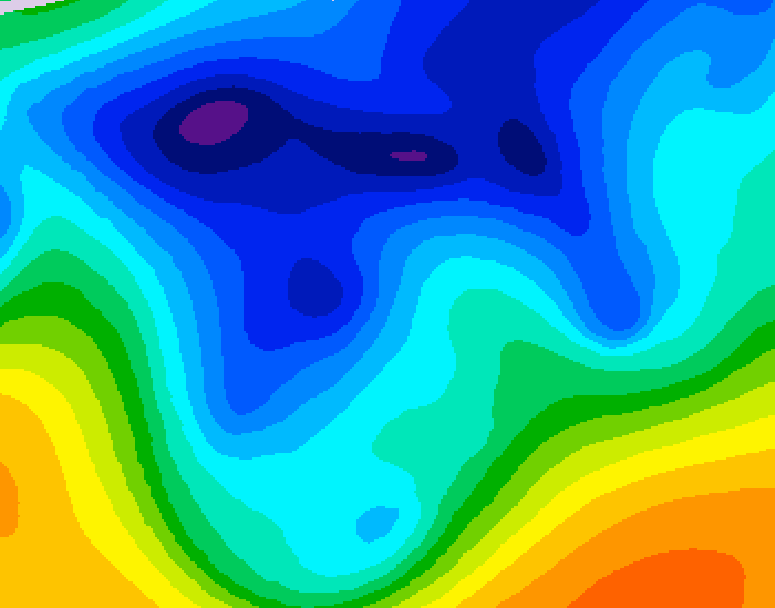 GDPS 500 millibar geopotential height 222 hour forecast chart for Canada based on 2026/02/10 1200Z data