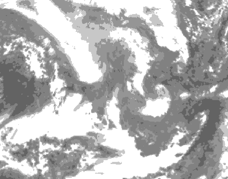 GDPS total cloud 048 hour forecast chart for Canada based on 2026/02/10 0000Z data