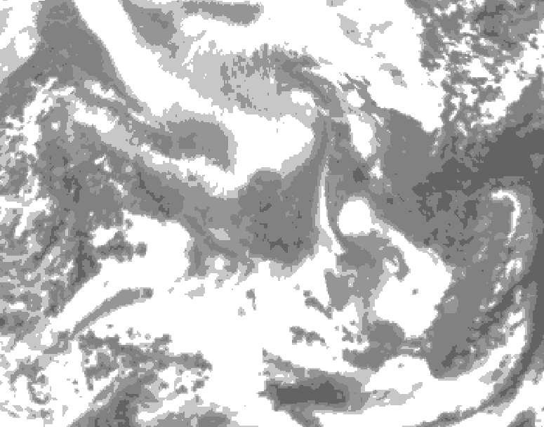 GDPS total cloud 072 hour forecast chart for Canada based on 2026/02/10 0000Z data