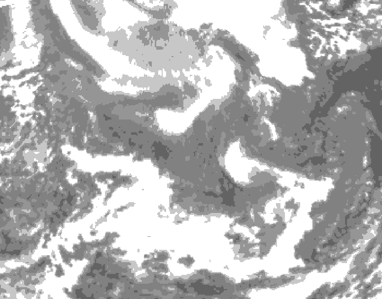 GDPS total cloud 084 hour forecast chart for Canada based on 2026/02/10 0000Z data