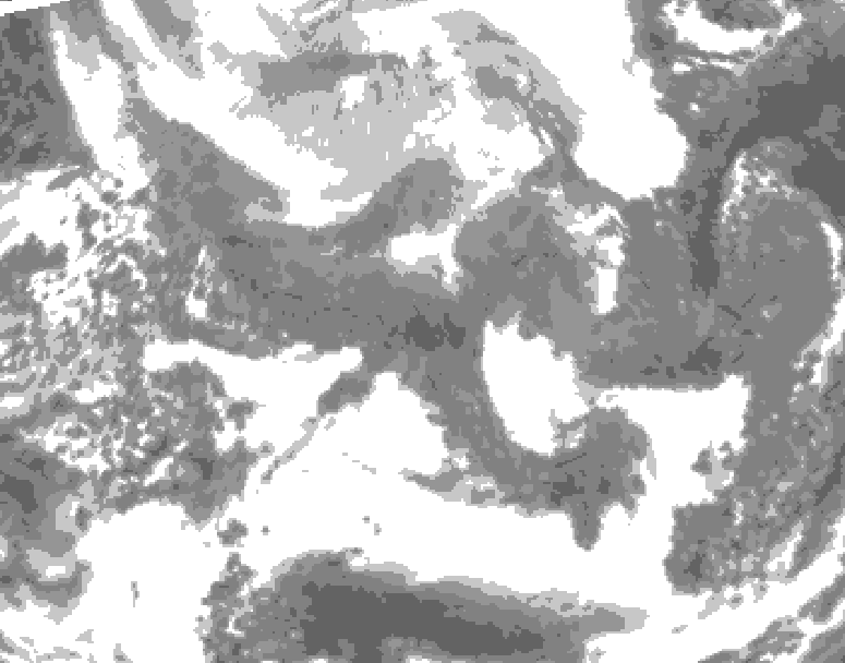 GDPS total cloud 096 hour forecast chart for Canada based on 2026/02/10 0000Z data
