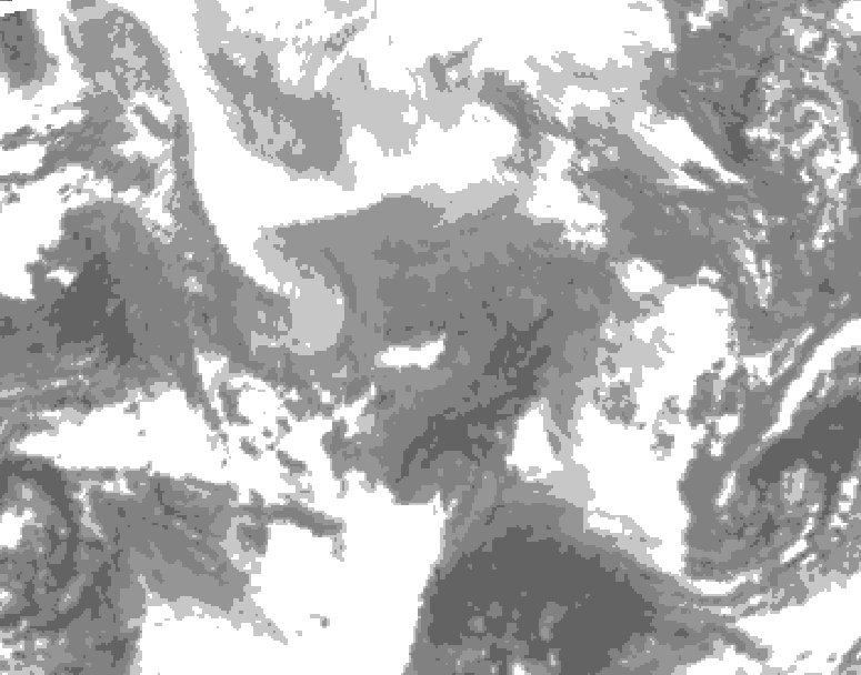 GDPS total cloud 132 hour forecast chart for Canada based on 2026/02/10 0000Z data