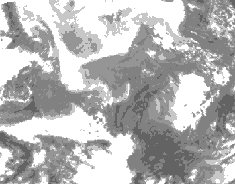 GDPS total cloud 144 hour forecast chart for Canada based on 2026/02/10 0000Z data