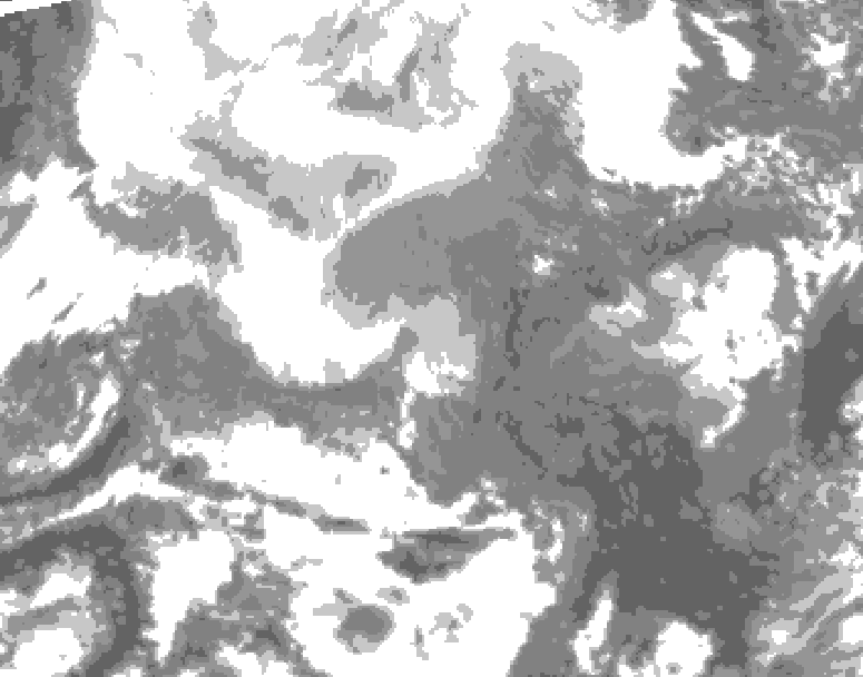 GDPS total cloud 156 hour forecast chart for Canada based on 2026/02/10 0000Z data