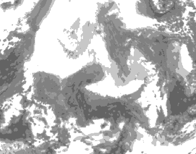 GDPS total cloud 204 hour forecast chart for Canada based on 2026/02/10 0000Z data