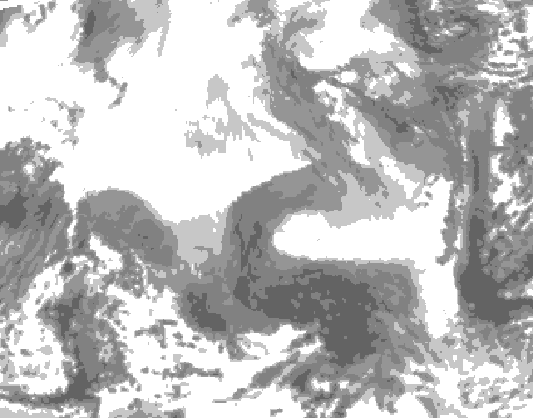 GDPS total cloud 216 hour forecast chart for Canada based on 2026/02/10 0000Z data