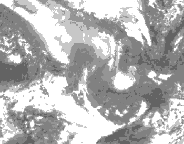 GDPS total cloud 024 hour forecast chart for Canada based on 2026/02/10 1200Z data